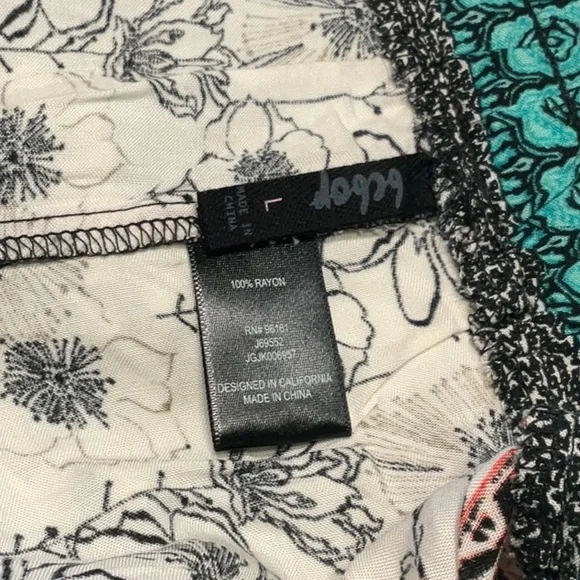 bebop 100% Rayon Shorts with Drawstring Elastic Waistband - Picture 4 of 5